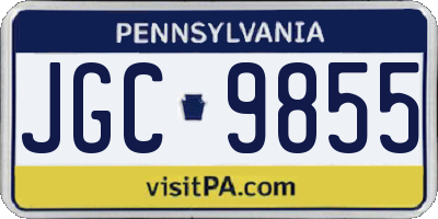 PA license plate JGC9855