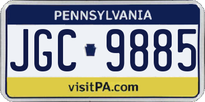 PA license plate JGC9885