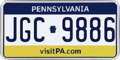 PA license plate JGC9886