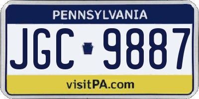 PA license plate JGC9887