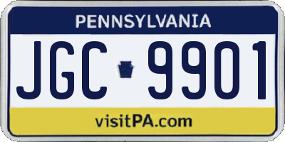 PA license plate JGC9901
