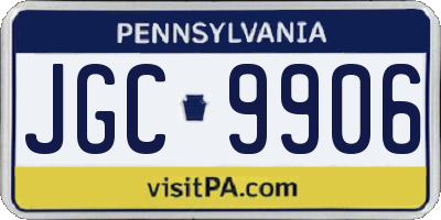 PA license plate JGC9906