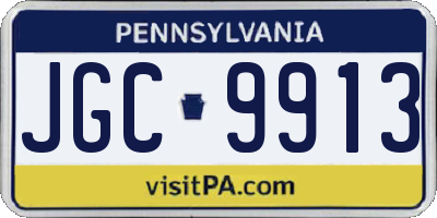 PA license plate JGC9913