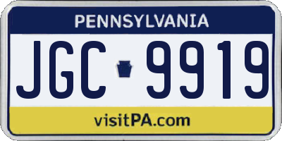 PA license plate JGC9919