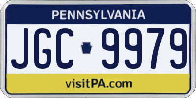 PA license plate JGC9979