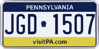 PA license plate JGD1507
