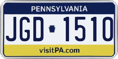 PA license plate JGD1510