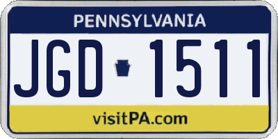 PA license plate JGD1511