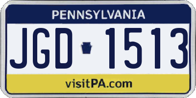 PA license plate JGD1513