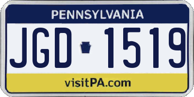 PA license plate JGD1519
