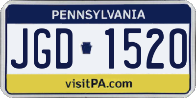 PA license plate JGD1520