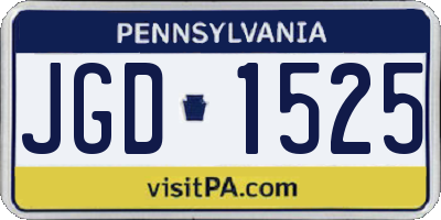 PA license plate JGD1525