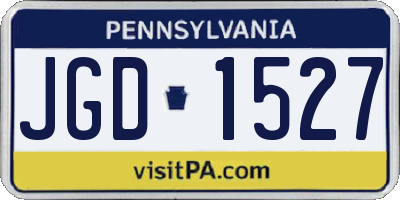 PA license plate JGD1527
