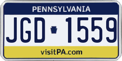 PA license plate JGD1559