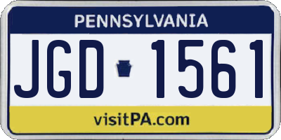 PA license plate JGD1561