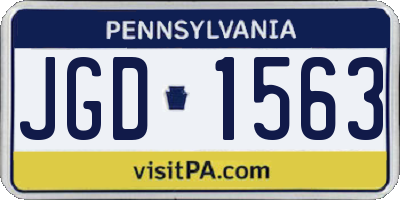 PA license plate JGD1563