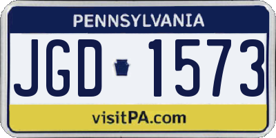 PA license plate JGD1573