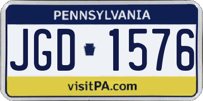 PA license plate JGD1576