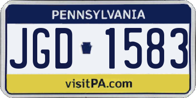 PA license plate JGD1583