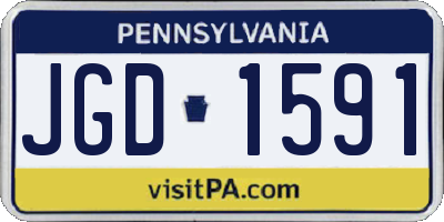 PA license plate JGD1591