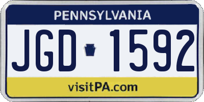 PA license plate JGD1592