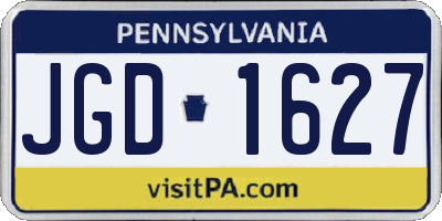 PA license plate JGD1627