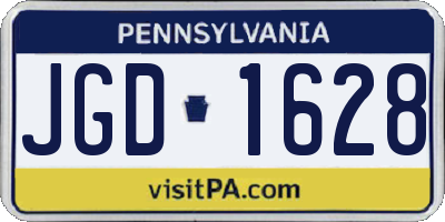 PA license plate JGD1628