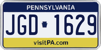 PA license plate JGD1629