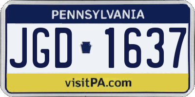 PA license plate JGD1637