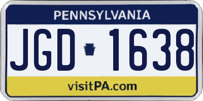 PA license plate JGD1638