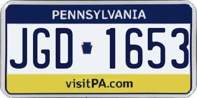 PA license plate JGD1653