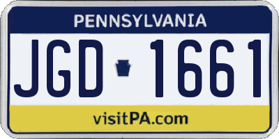 PA license plate JGD1661