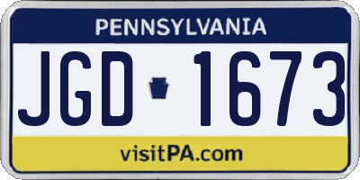 PA license plate JGD1673