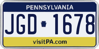 PA license plate JGD1678