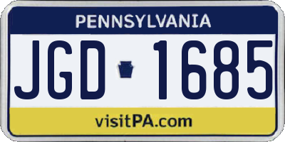 PA license plate JGD1685