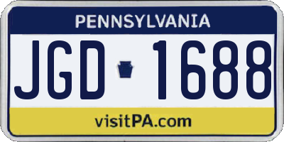 PA license plate JGD1688