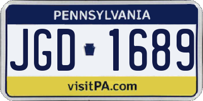 PA license plate JGD1689