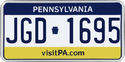 PA license plate JGD1695