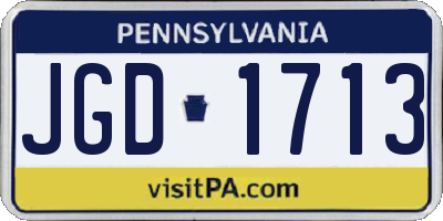 PA license plate JGD1713