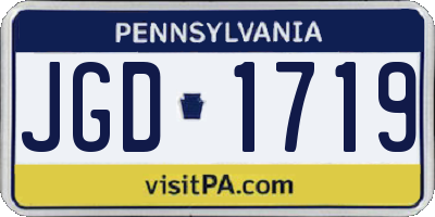 PA license plate JGD1719