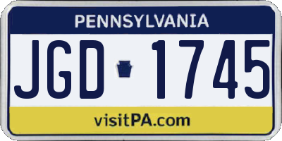 PA license plate JGD1745