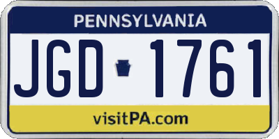 PA license plate JGD1761