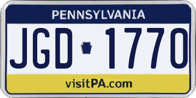 PA license plate JGD1770