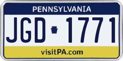 PA license plate JGD1771