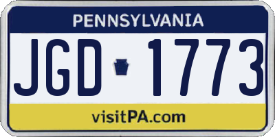 PA license plate JGD1773