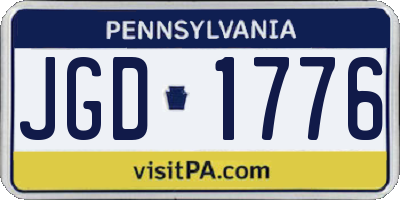 PA license plate JGD1776