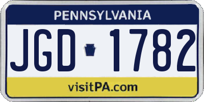 PA license plate JGD1782