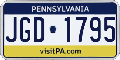 PA license plate JGD1795