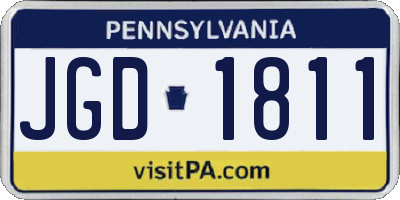 PA license plate JGD1811