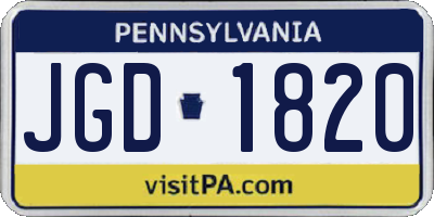 PA license plate JGD1820